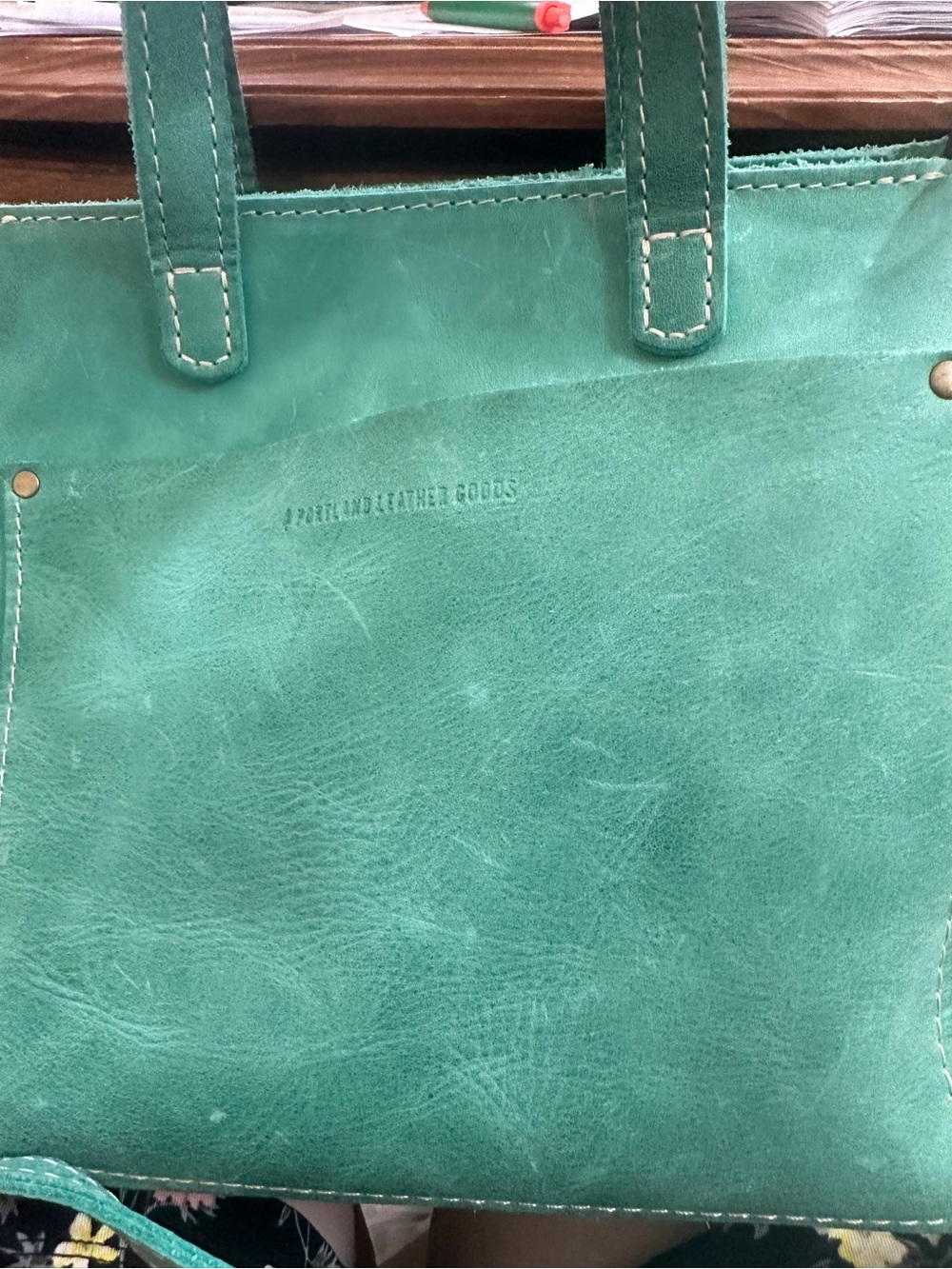 Portland Leather Mini Crossbody Tote in Reef - Picture 11 of 13